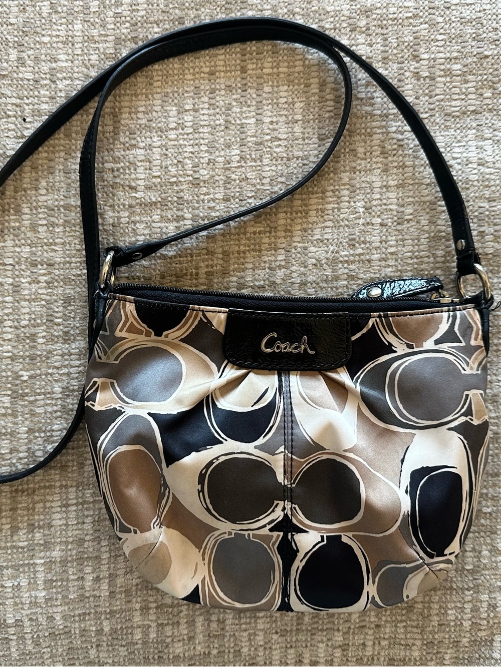 Coach Signature Print Crossbody Bag Y2K Neutral